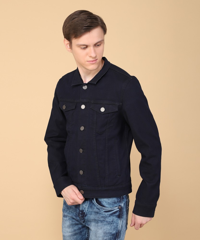 Louis Philippe Jeans Navy Cotton Slim Fit Denim Jacket