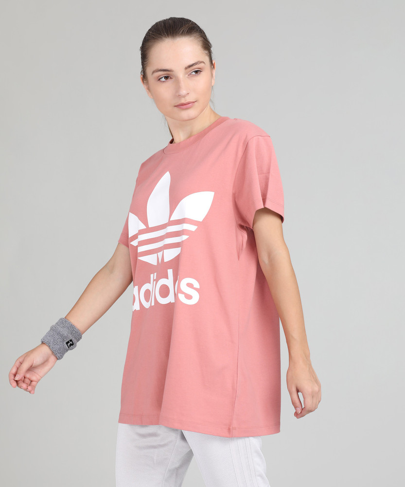 Adidas pink online t shirt women's
