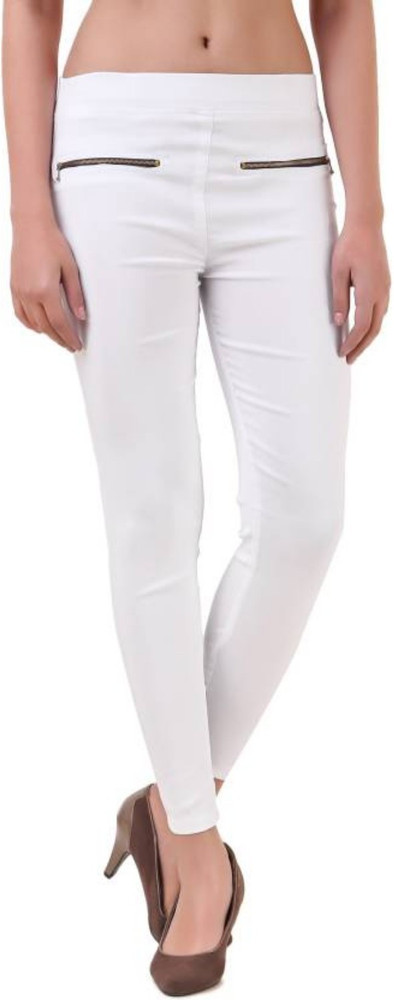 White jeggings for girls top