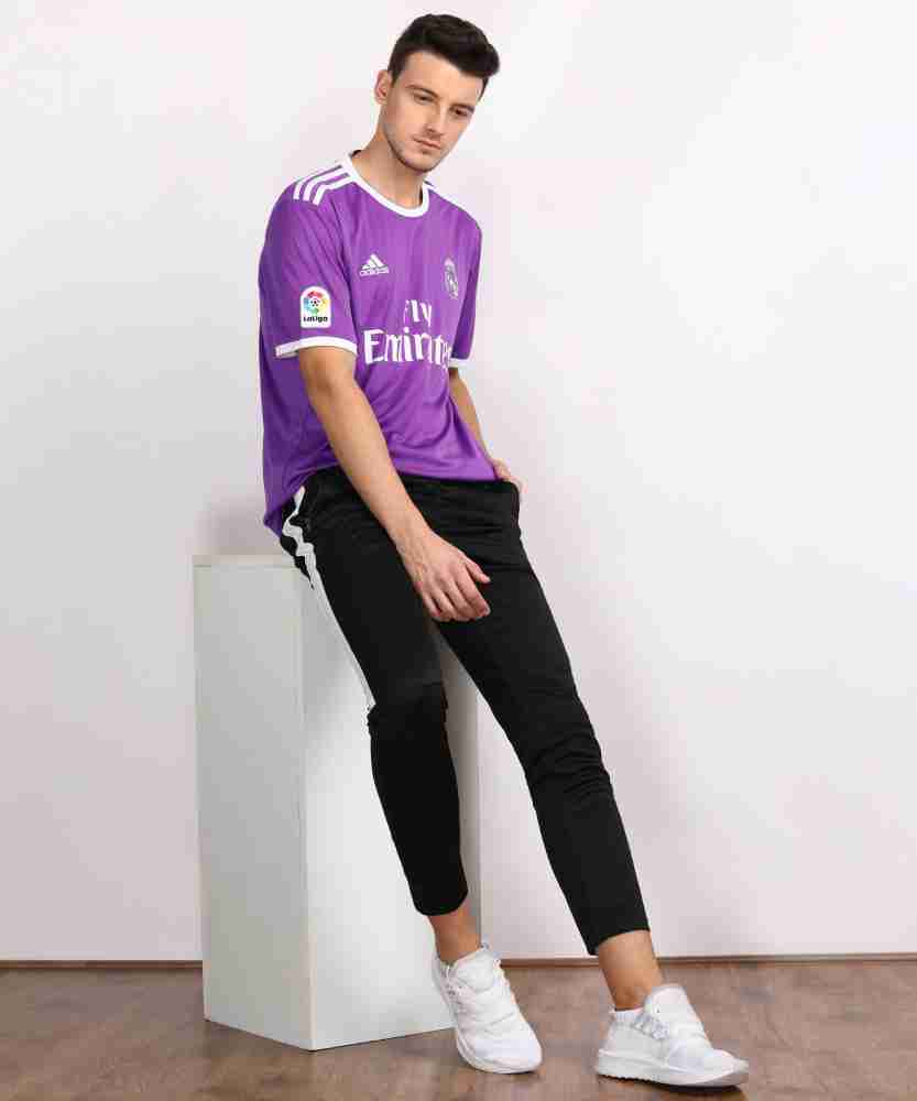 ADIDAS Real Madrid Printed Men Round Neck Purple T-Shirt
