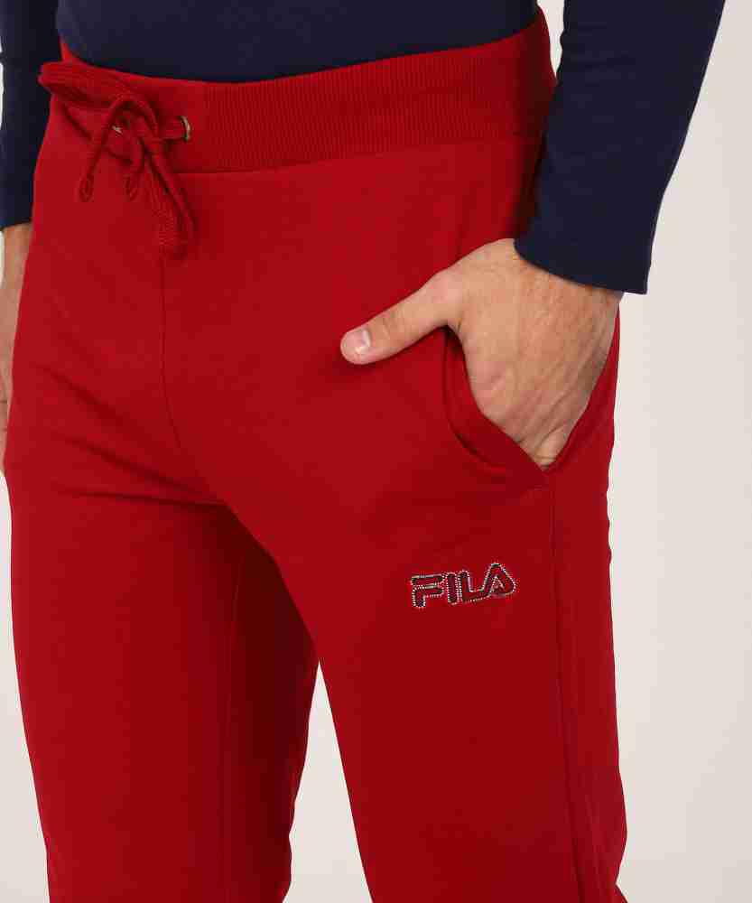 FILA Solid Men Red Track Pants - Buy FILA Solid Men Red Track Pants Online  at Best Prices in India