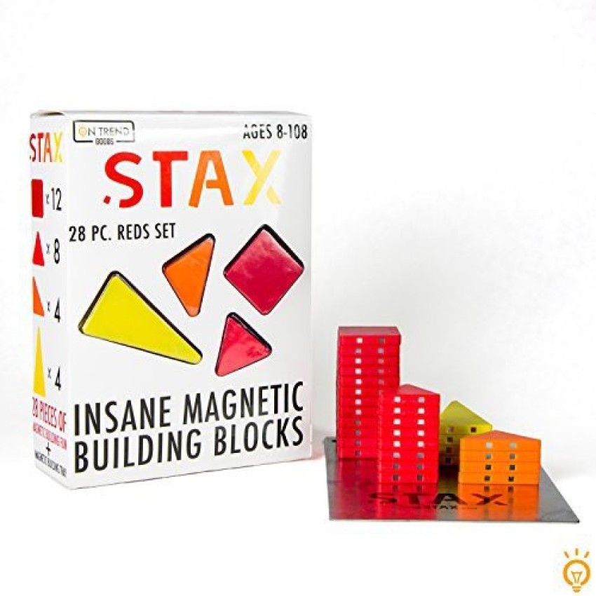 Genrc STAX 28pc Insane Magnetic Building Block Set (Reds ) - STAX