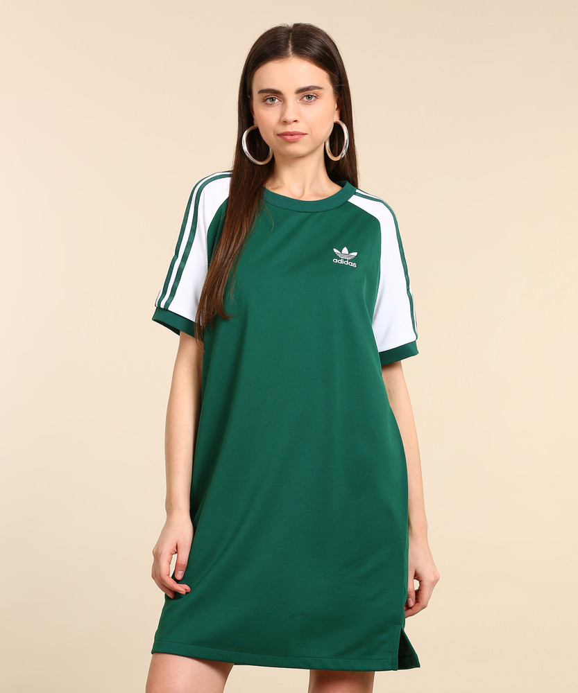 Green adidas t shirt dress top