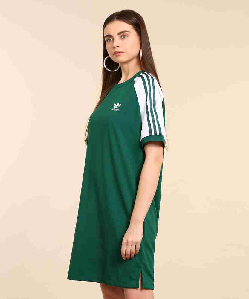 Green adidas t shirt dress sales