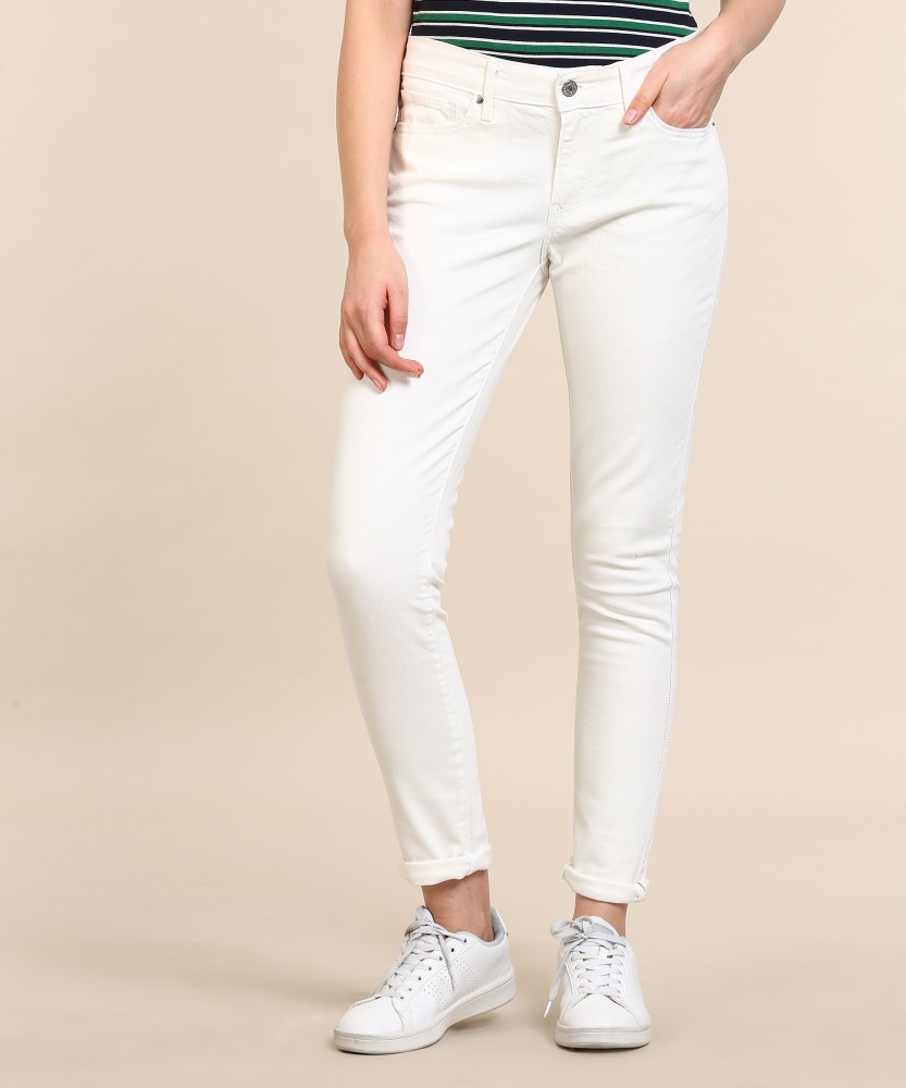 Levi's 711 skinny store ankle jeans white