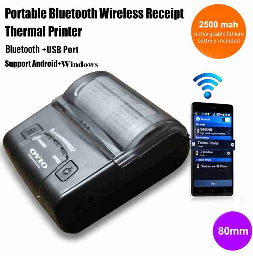 Receipt Printer 58mm, Wireless Bluetooth Portable Mini Thermal pos  Printer,2 inch Pocket Ticket Bill iOS Android Invoice Printer for Small  Business