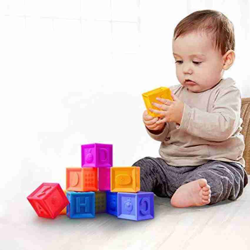 1Set Silicone Stacking Toys Building Block BPA Free Baby Silicone Teether  Soft Block Folding Educational Game Toys