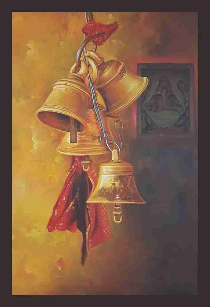 Mad Masters Temple Bell Painting 1 Piece wooden framed painting