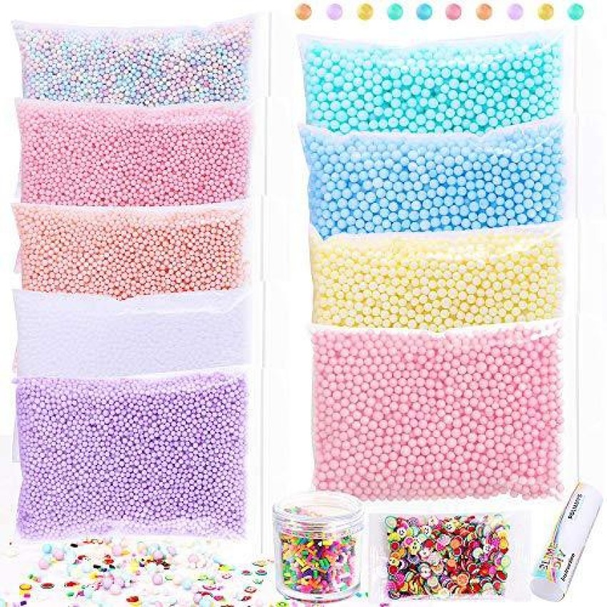 POLMMYS Foam Beads for Slime and Soft Clay, including Chocolate
