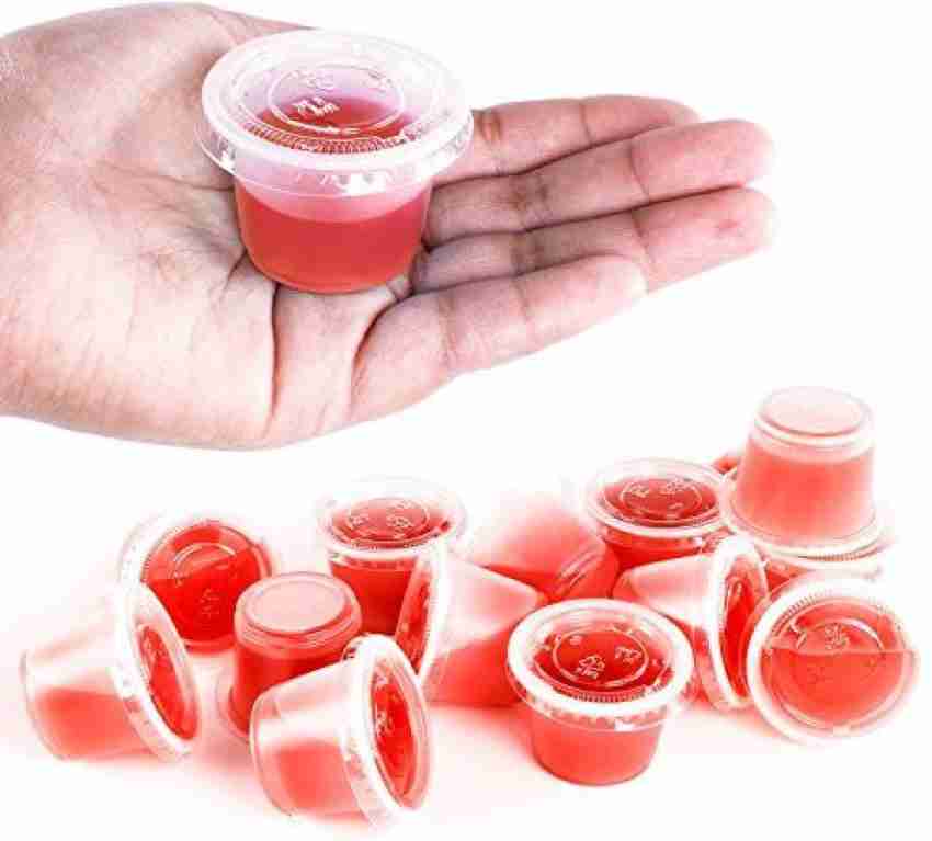 Mr. Miracle Jello Shot Souffle Cups and Lids. 1-Ounce. Translucent