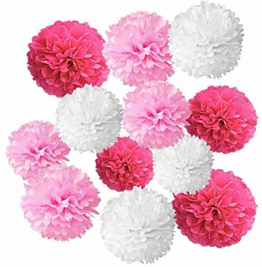 Wrapables Tissue Pom Poms Party Decorations for Weddings, Birthday Parties and Baby Showers, 12-Inch, Blue Polka Dots, Set of 3