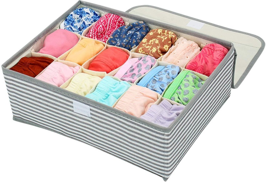 BlushBEES Lingerie, Undergarment Organizer With Lid for Drawers, Pack of 1  Grey - Price in India