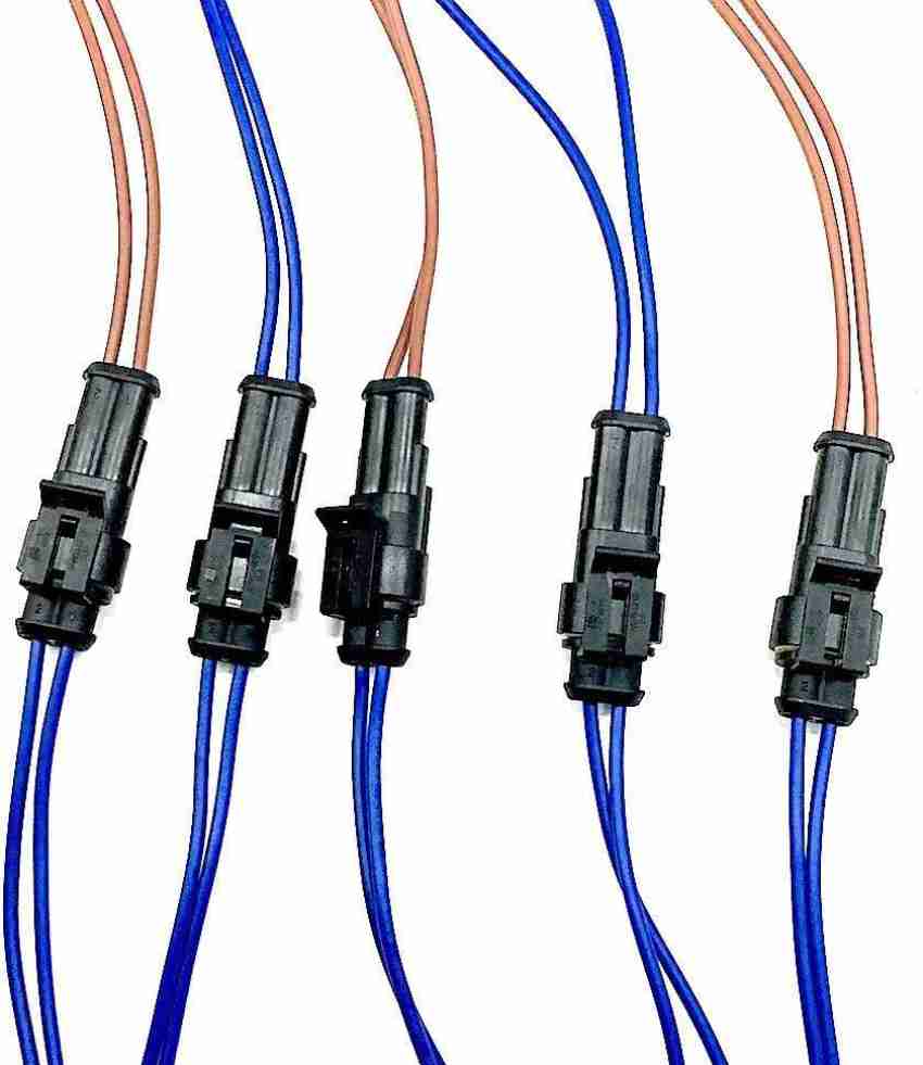 5 Pairs Car Male Connector 2 Pin Connector Waterproof Cable