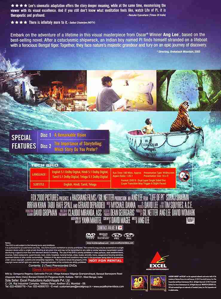 LIFE OF PI PAL DVD R4 Movie NEW SEALED Suraj Sharma $5.90 - PicClick AU