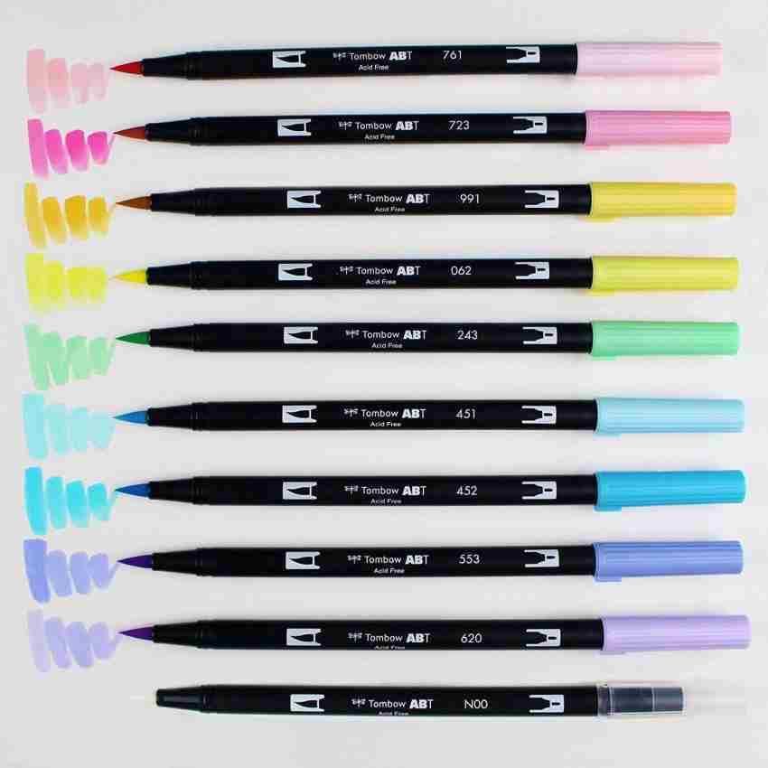 Tombow Dual Brush Pens, Dual-Tip Art Markers, Pastel, 6 Pack