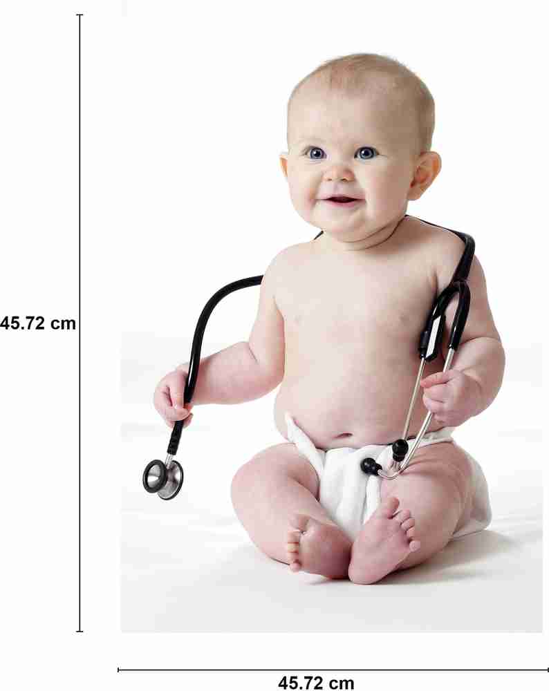 Child s Love Cute Baby with Stethoscope Paper Print Children posters in India Buy art film design movie music nature and educational paintings wallpapers at Flipkart