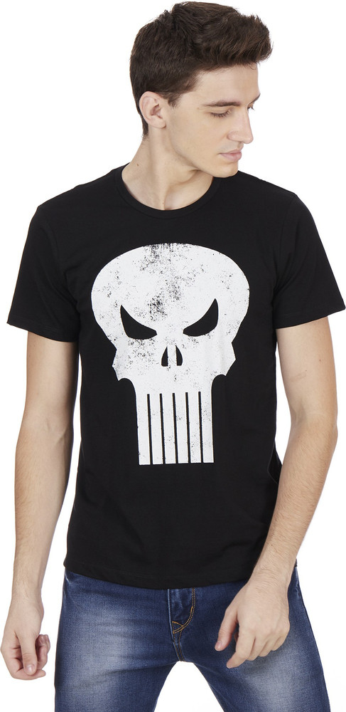 Punisher Graphic Print Men Round Neck Black T Shirt Buy Punisher