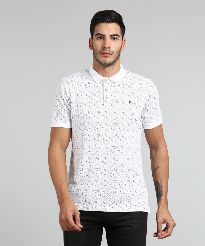 LOUIS PHILIPPE Printed Men Polo Neck White T-Shirt - Buy LOUIS