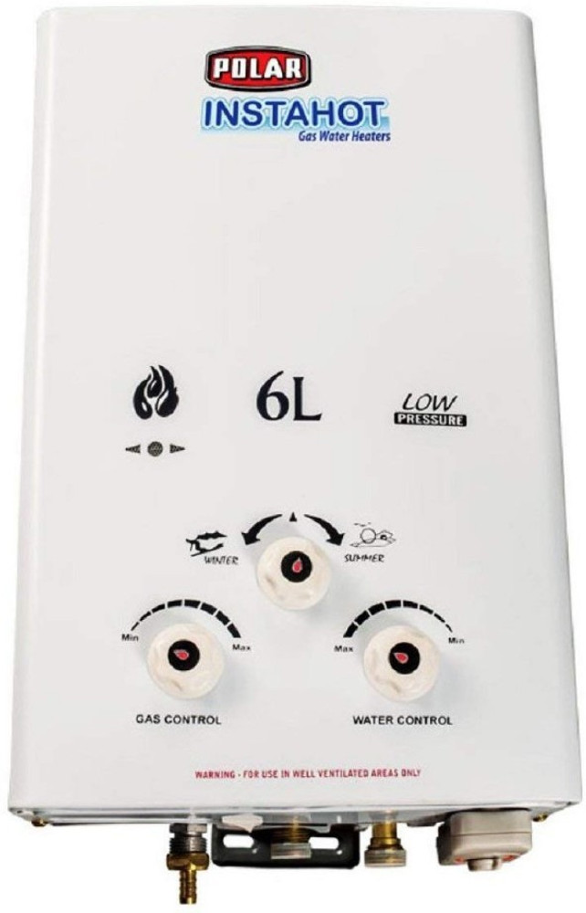 Polar 6 L Gas Water Geyser (6 Liter Instahot Gas Geyser, White) Price in  India - Buy Polar 6 L Gas Water Geyser (6 Liter Instahot Gas Geyser, White)  online at Flipkart.com
