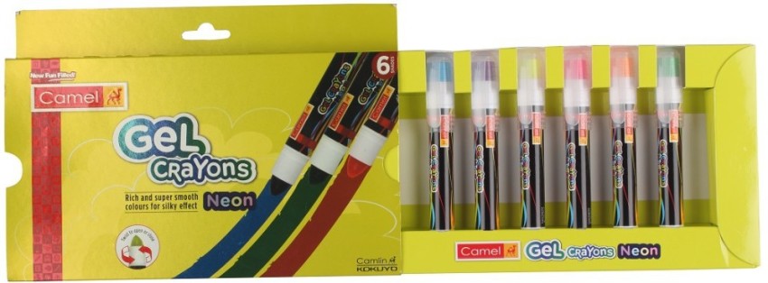 Faber-Castell Neon Gel Crayon Set - 6 Twistable Gel Crayons for
