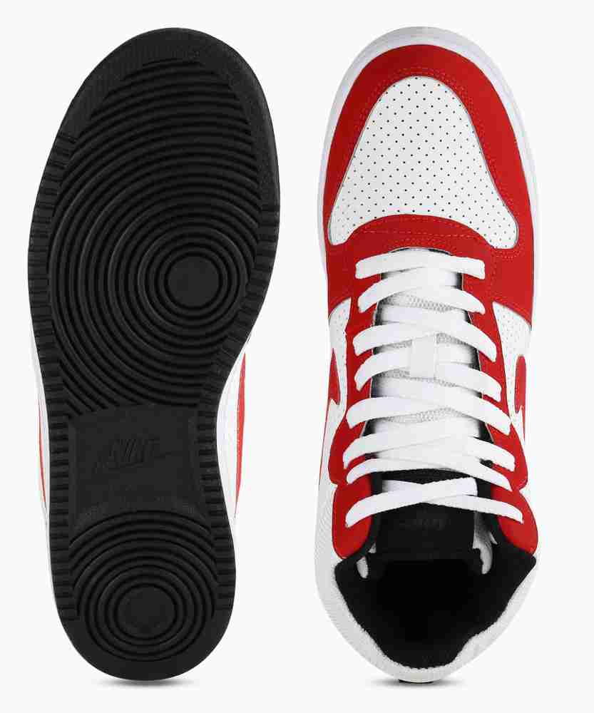 Nike black red and white shoes top