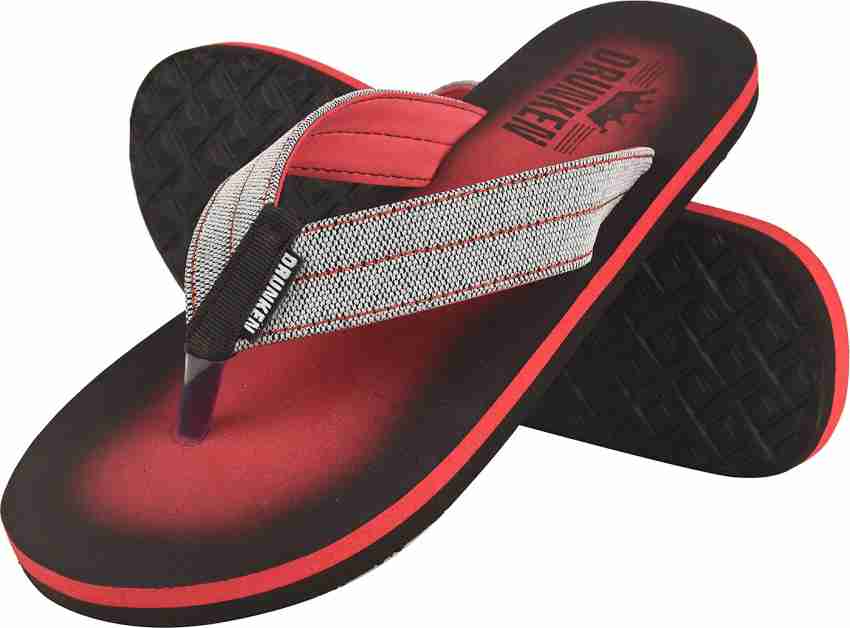 DRUNKEN Men Mens Flipflops slip on slippers Red Indian Size 10