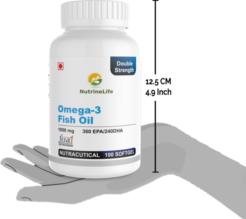 NUTRINELIFE Omega 3 Fish Oil 10000 Mg Double Strength EPA DHA