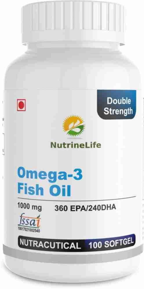 NUTRINELIFE Omega 3 Fish Oil 10000 Mg Double Strength EPA DHA