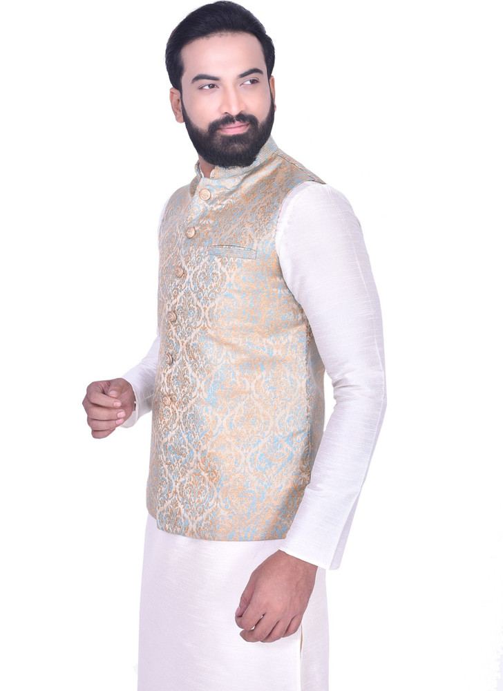 MANYAVAR Sleeveless Self Design Men Jacket Buy MANYAVAR
