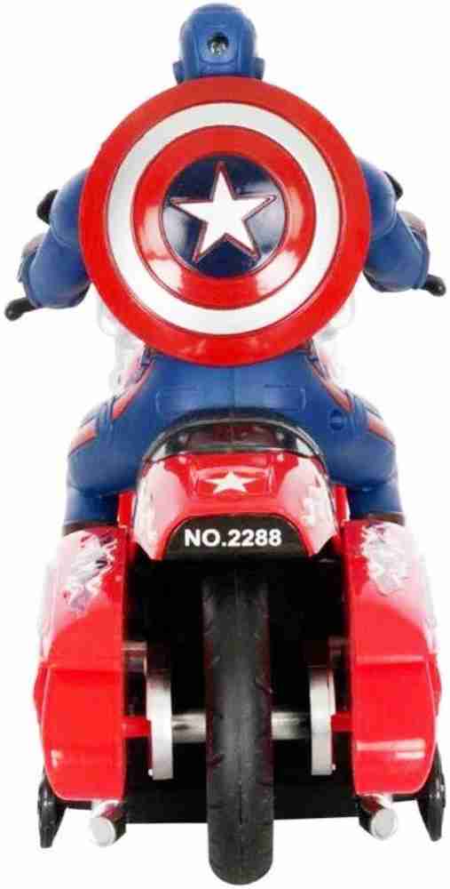 F Z COLLECTIONS Captain America Bike Toy With 3D Lights and Music