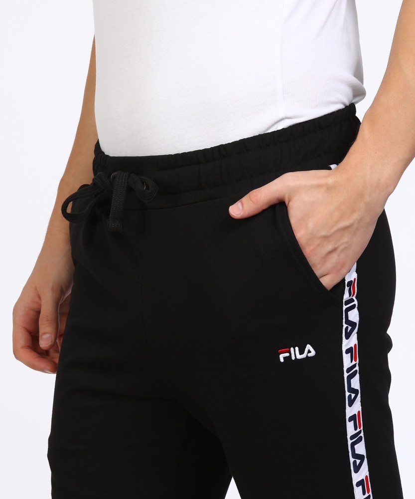 FILA Solid Men Black Track Pants - Buy FILA Solid Men Black Track Pants  Online at Best Prices in India