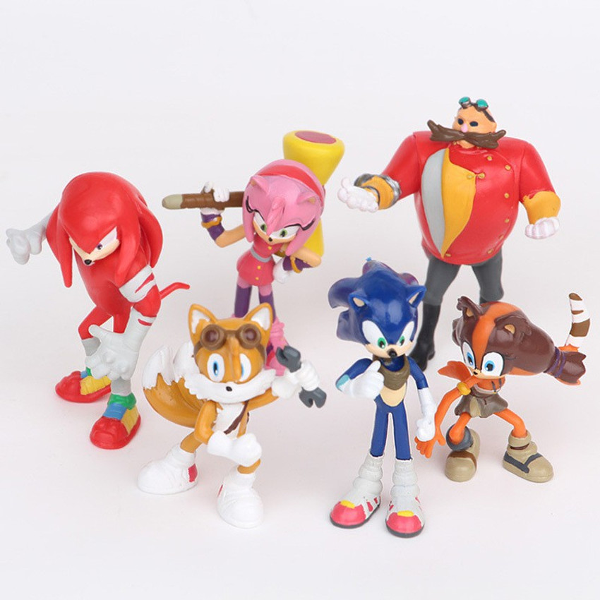 Kit 6 bonecos da turma do Sonic (modelos a escolher) (Sonic, Tails, Dr  Robotnik, Knucles, Amy)