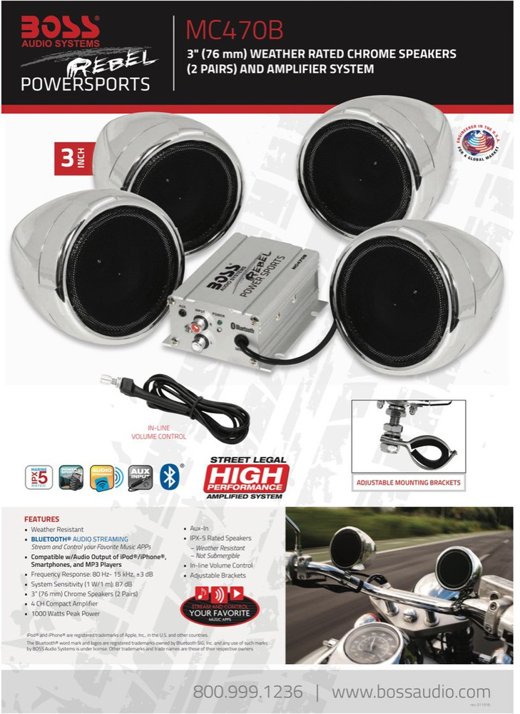 Boss Audio MC470B Bike Stereo System Price in India Buy Boss