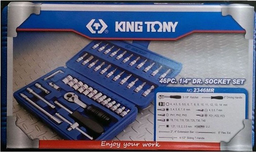 King Tony KingTony 46pc 1/4 Socket Set 2346MR Tool Kit Socket Set Price in  India - Buy King Tony KingTony 46pc 1/4 Socket Set 2346MR Tool Kit Socket  Set online at