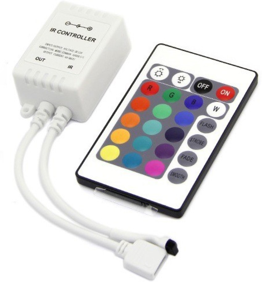 RGB Controller with 44-Key Wireless IR Remote for RGB LED Light Strips 12V  24V