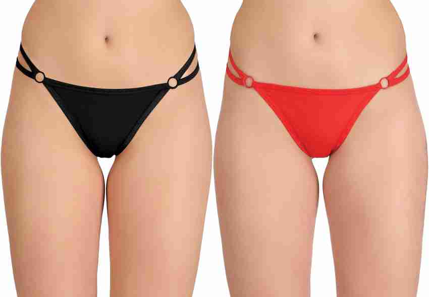 MYYNTI Women Thong Black Panty - Buy MYYNTI Women Thong Black Panty Online  at Best Prices in India