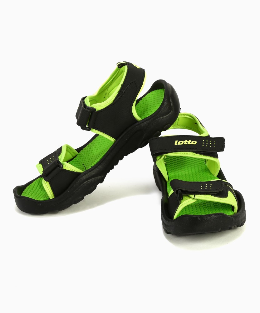 LOTTO Nova Men Black Sports Sandals Buy Black Lime Color LOTTO