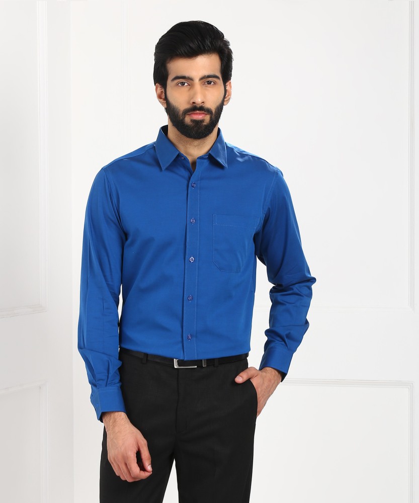 Buy Men Navy Slim Fit Formal Full Sleeves Formal Shirt Online