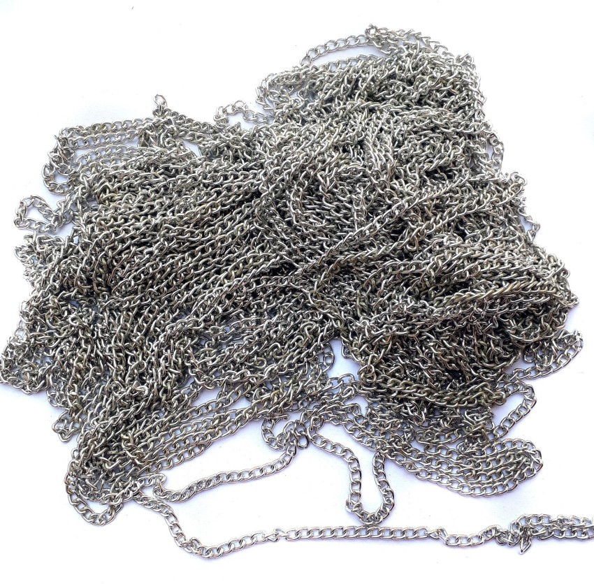 Beadsncraft Jewellery Making Chain 5 Meter Silver Color