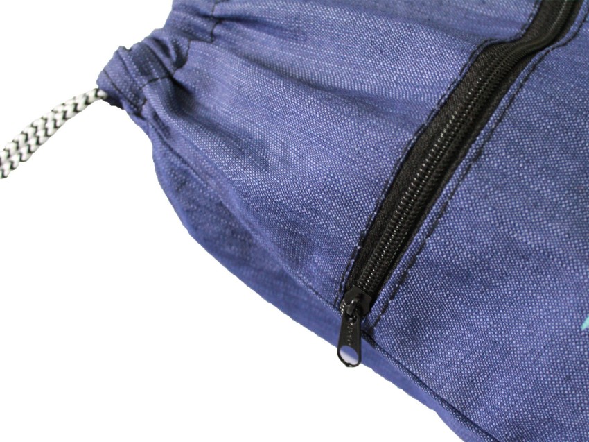 Denim drawstring online backpack