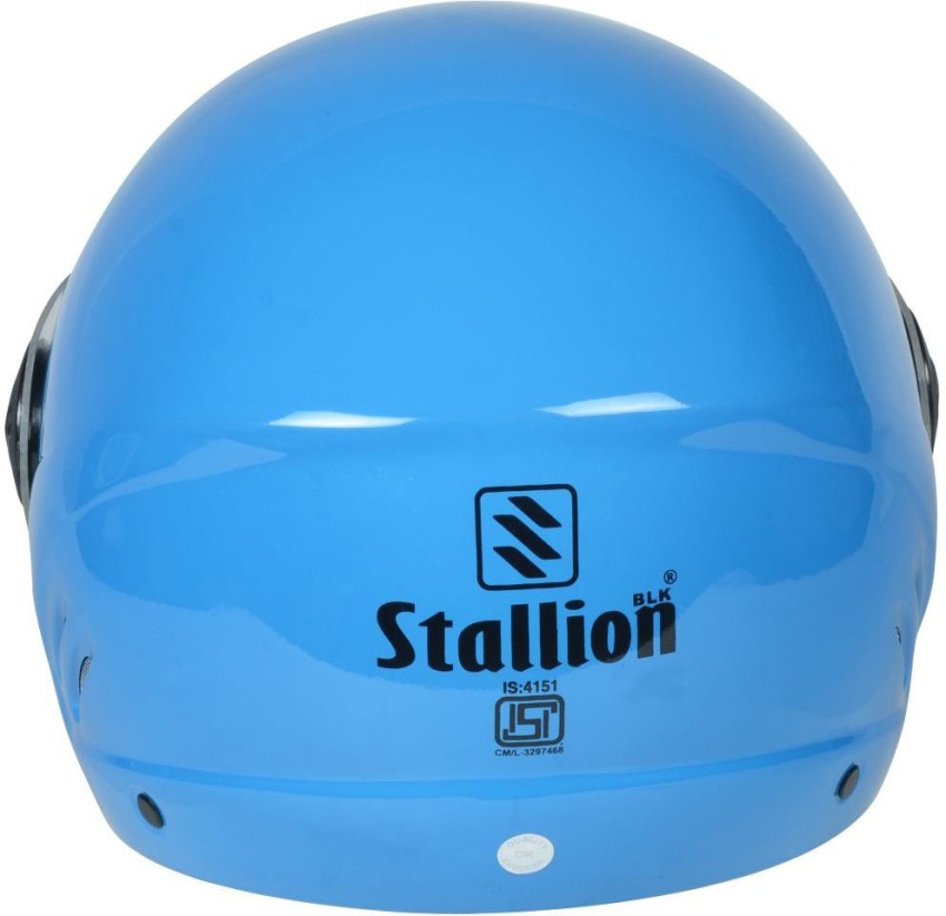 STALLION BLK K10 OPEN FACE SKY BLUE Motorbike Helmet Buy