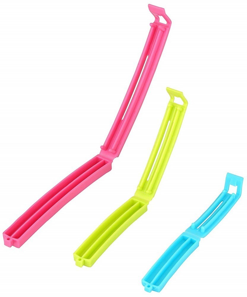PinkYellow And Blue Plastic Bag Sealing Clip Packaging Size 6 Pieces  Size 6 Inch length
