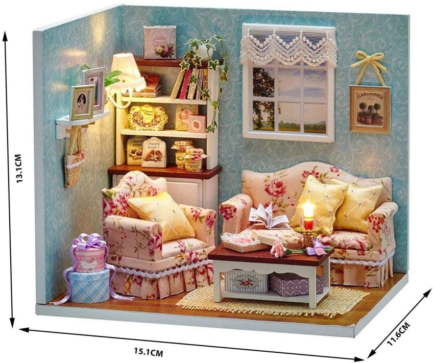 DIY MINI Doll House Miniature DIY Dollhouse With Furnitures Wooden House  Waiting Time Toys For Children Birthday Gift C007