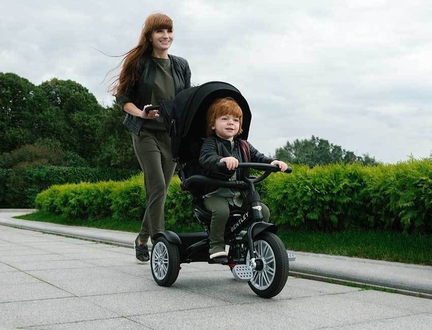 The Bentley Green. 6 in 1 Baby Stroller Kids Trike Tricycle