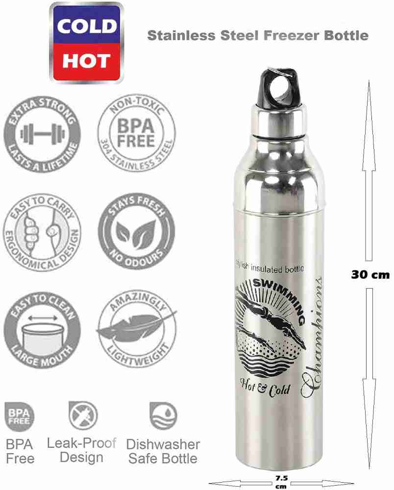 Stainless Steel Fridge-bot 1000 ml Each | Pack of 2 | Gift Box Packing |  Single wall | Non-insulated | 304 Stainless Steel | Non Toxic | BPA free 