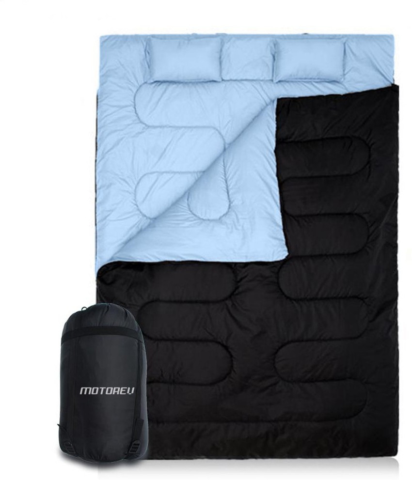 MOTOREV Double 2 Person Sleeping Bag 2 Pillows Waterproof Bag For Camping Hiking Sleeping Bag Flipkart