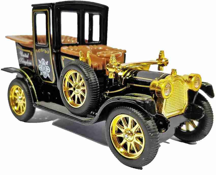 Shrih Die CAST Metal Locomobile II Antique Vintage Toy Cars Black