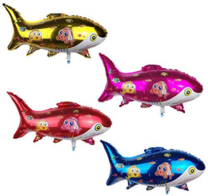 Masti Zone Printed Fish Shape /Shark Foil Balloons for  Decoration Balloon - Balloon