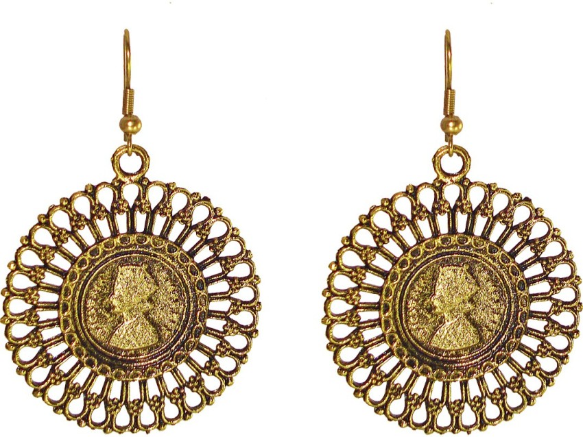 Earrings Gold Color Coins  Gold Earrings Women Studs  Gold Coin Earrings  Women  Stud Earrings  Aliexpress