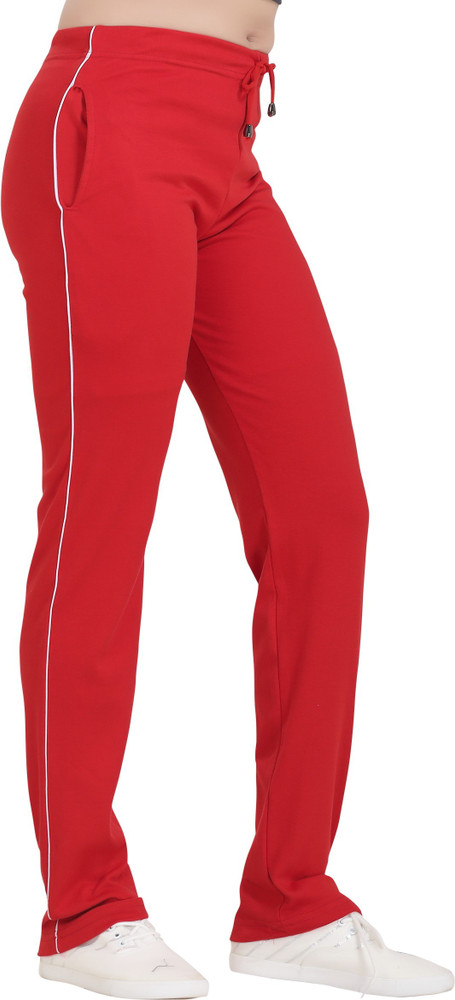 Lango Solid Women Red Track Pants Buy Lango Solid Women Red